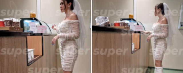 Певица Татьяна Плаксина была замечена в свадебном платье и фате